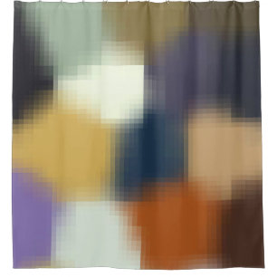 Trendy Modern Orange Blue Yellow Beige Lila Duschvorhang