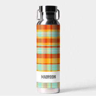 Trendy Modern Personalisiert Kariert Trinkflasche