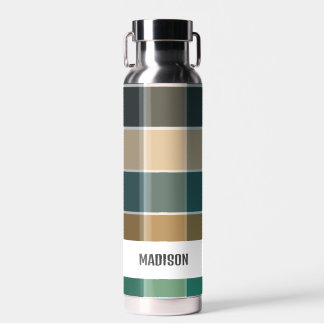 Trendy Modern Personalisiert Kariert Trinkflasche