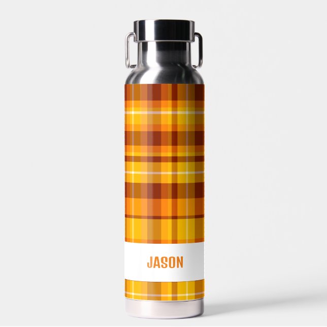 Trendy Modern Personalisiert Kariert Trinkflasche (Vorne)