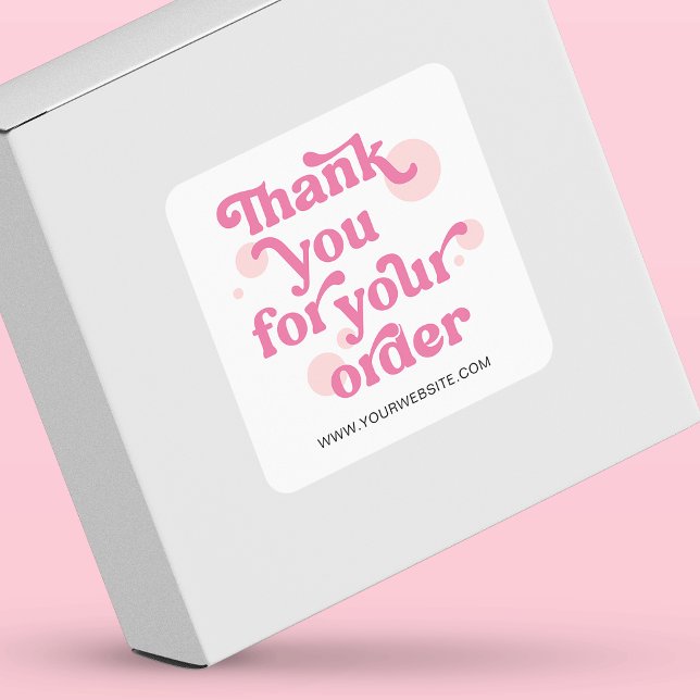 Trendy Modern Pink Business Vielen Dank für Ihre B Quadratischer Aufkleber (Von Creator hochgeladen)
