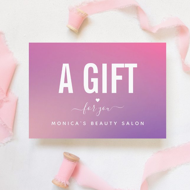 Trendy Modern Pink Gradient Beauty Salon Hübsch (Von Creator hochgeladen)