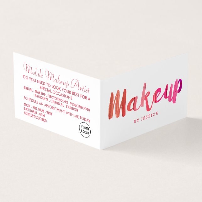 Trendy Modern Pink Makeup Artist Loyalty Card Visitenkarten (Vorderseite)