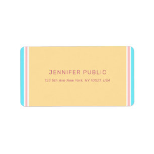 Trendy Modern Pink Yellow Blue Template Address Adressaufkleber