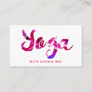 Trendy Modern Pink Yoga Instructor Visitenkarte
