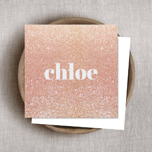 Trendy Modern Rose Gold Glitzer Makeup Artist Quadratische Visitenkarte