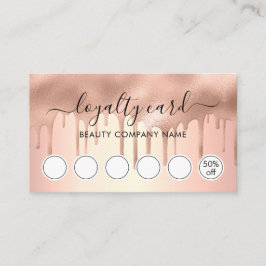 Trendy Modern Rose Gold Shimmer Tropfens Loyalität Visitenkarte