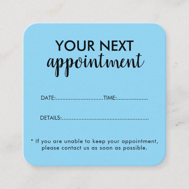 Trendy Modern Salon Appointment Reminder Card Terminkarte (Vorderseite)