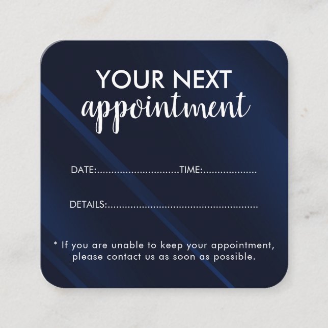 Trendy Modern Salon Appointment Reminder Card Terminkarte (Vorderseite)