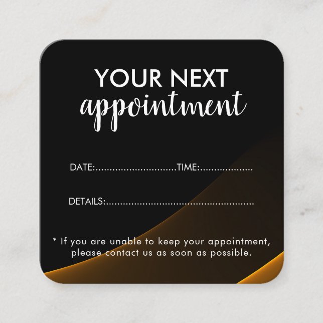 Trendy Modern Salon Appointment Reminder Card Terminkarte (Vorderseite)