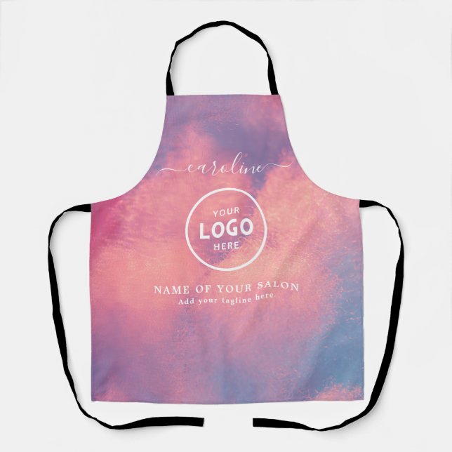  Trendy Modern Salon Logo Apron Schürze (Vorderseite)