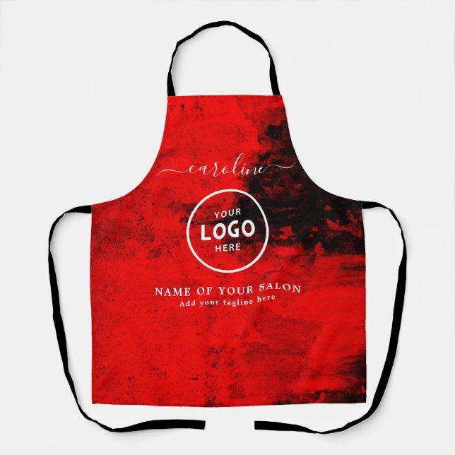  Trendy Modern Salon Logo Apron Schürze (Vorderseite)