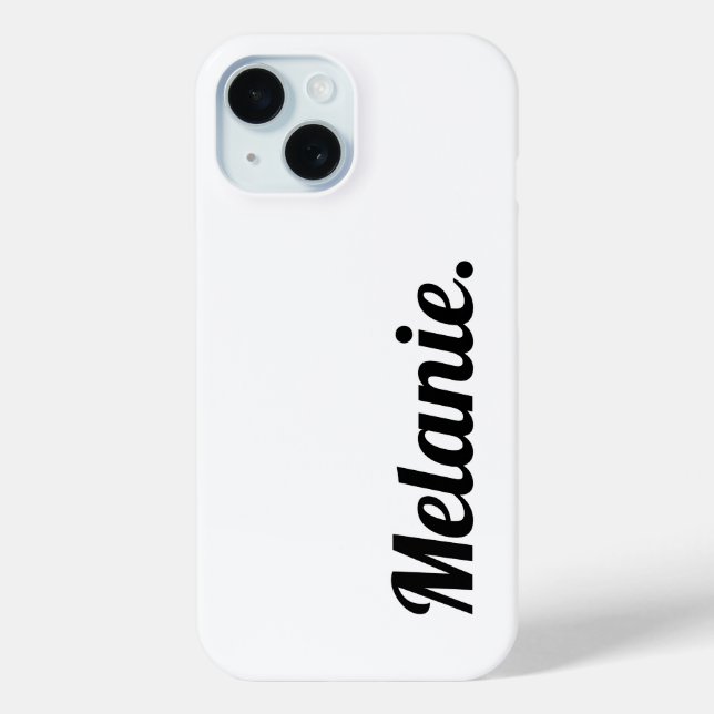 Trendy Modern Schwarz-weiß Case-Mate iPhone Hülle (Rückseite)