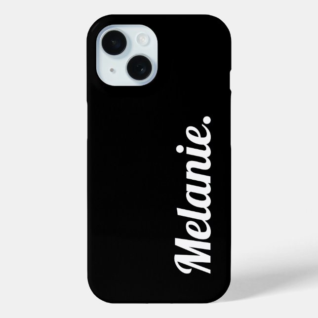 Trendy Modern Schwarz-weiß Case-Mate iPhone Hülle (Rückseite)