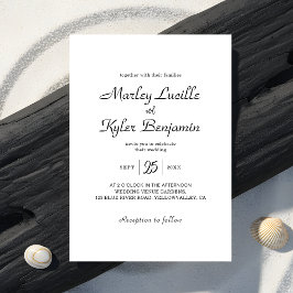 Trendy Modern Script Names Minimalistisch Wedding Einladung