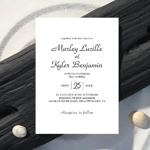 Trendy Modern Script Names Minimalistisch Wedding Einladung