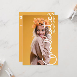 Trendy Modern Simple Script Foto Abschluss Invit Einladung