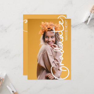 Trendy Modern Simple Script Foto Abschluss Invit Einladung
