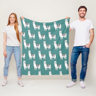 Trendy Modern Sketchy Llamas Pattern Fleecedecke