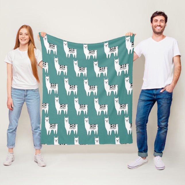 Trendy Modern Sketchy Llamas Pattern Fleecedecke (Beispiel)