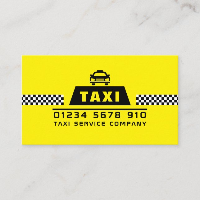 Trendy & Modern Taxi Cab Driver Visitenkarte (Vorderseite)