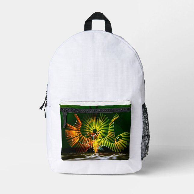 Trendy Modern Typografy Monogram Bedruckter Rucksack (Vorderseite)