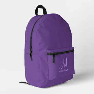 Trendy Modern Typografy Monogram Name Lila Bedruckter Rucksack