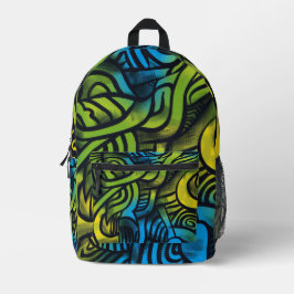 Trendy Modern Vibrany Chic Street Style Graffiti Bedruckter Rucksack