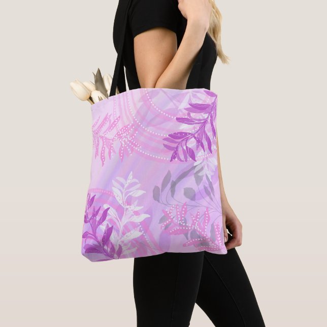 Trendy moderne abstrakt florale botanische Blätter Tasche (Von Nahem)