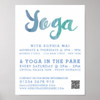 Trendy Moderne Blue Yoga Class Werbung