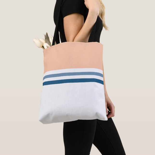 Trendy Moderne, einfache Retro Streifen gestreift Tasche (Von Nahem)