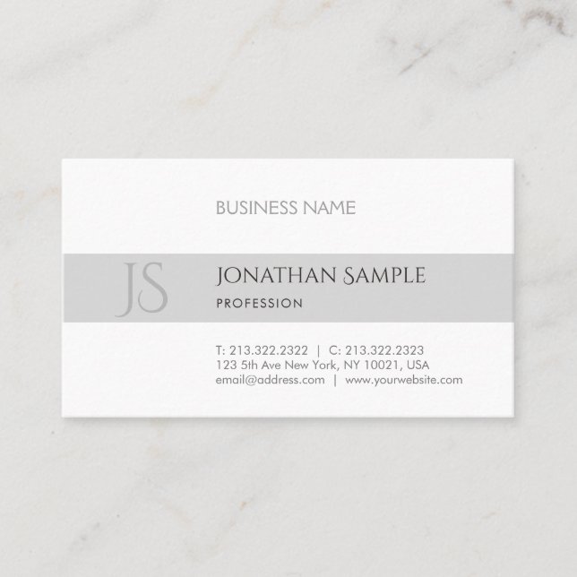 Trendy Moderne Elegantes Design Minimalistisch Chi Visitenkarte (Vorderseite)