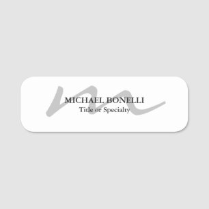 Trendy moderne Monogramm erste beruflich Namensschild