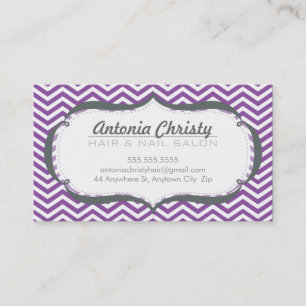 TRENDY moderne Zickzack Muster violett lila grau Visitenkarte