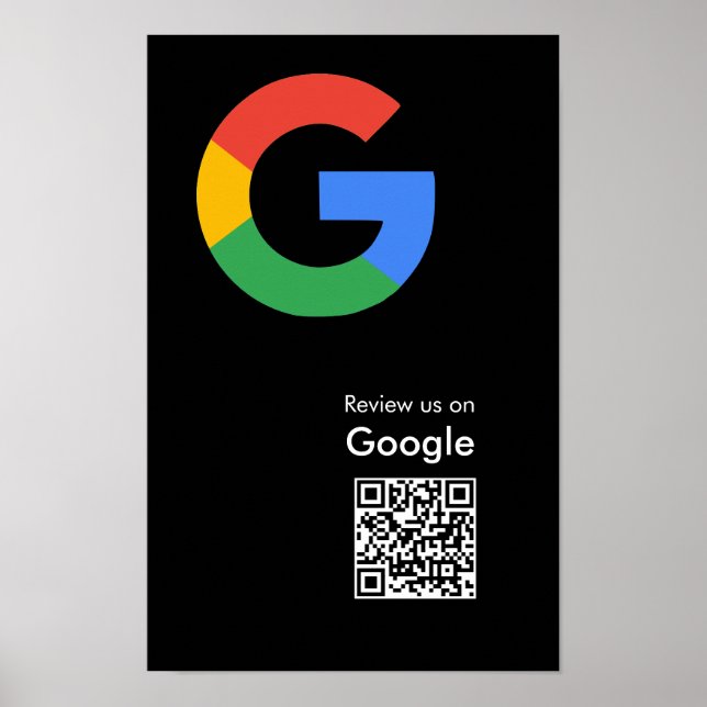 Trendy moderner Google-Review-QR-Code-Poster Poster (Vorne)