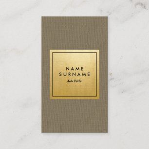 Trendy modernes grünes LeinengoldMinimalistische Visitenkarte