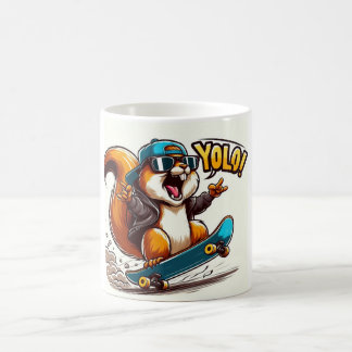 trendy mok met hamster op skateboard kaffeetasse