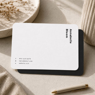 Trendy monochrome Moderne Minimal Schwarz und Weiß Mitteilungskarte