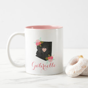 Trendy Monogram Arizona Staat Moveable Heart City Zweifarbige Tasse