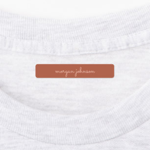 Trendy Monogram   Burnt Orange + Blindskriptname Etiketten