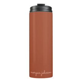 Trendy Monogram | Burnt Orange + Blindskriptname Thermosbecher