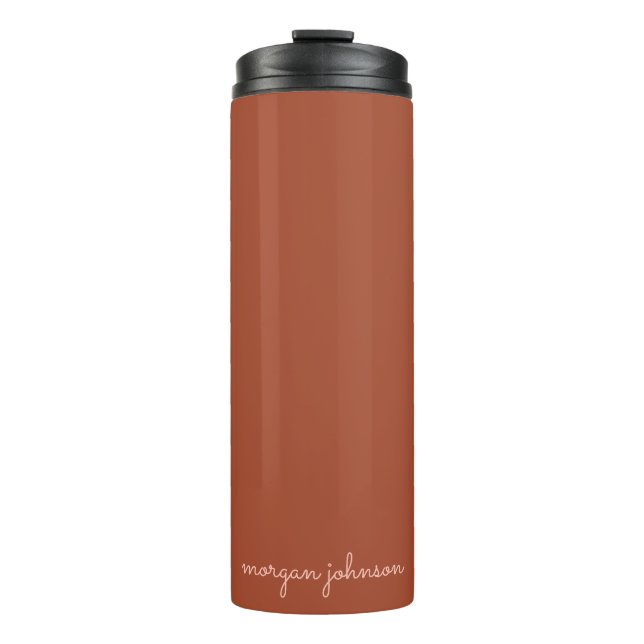 Trendy Monogram | Burnt Orange + Blindskriptname Thermosbecher (Vorderseite)