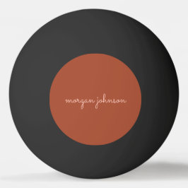 Trendy Monogram | Burnt Orange + Blindskriptname Tischtennisball