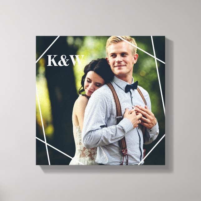 Trendy Monogram Foto Leinwanddruck (Vorderseite)