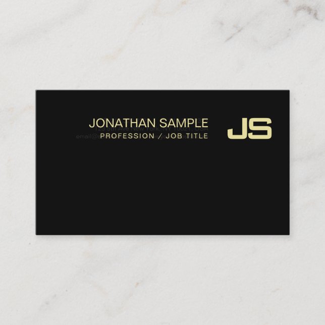 Trendy Monogram Gold Look Design Elegant Schlicht Visitenkarte (Vorderseite)