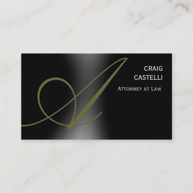 Trendy Monogram Law Business Card Visitenkarte (Vorderseite)