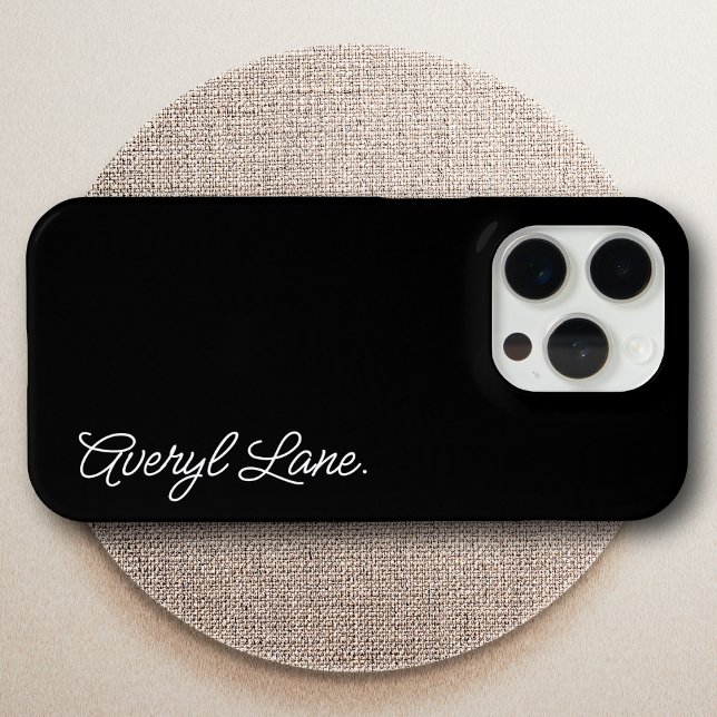 Trendy Monogram Modern Black Script Eleganter Name Case-Mate iPhone Hülle (Von Creator hochgeladen)