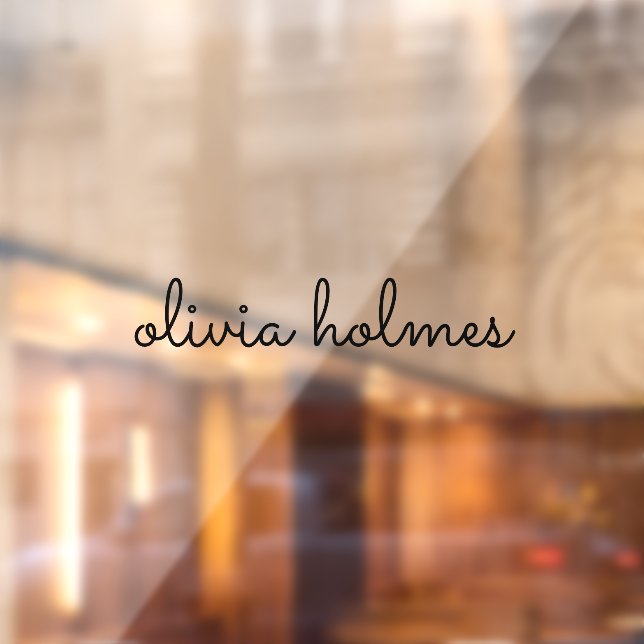 Trendy Monogram | Modern Black Script Fensteraufkleber (Blatt 2)