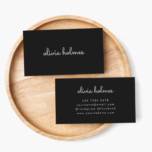 Trendy Monogram   Modern Black Script Name Visitenkarte