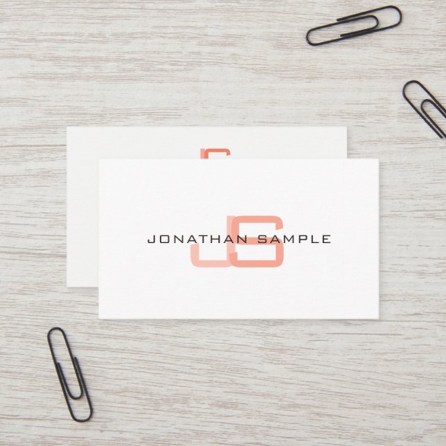 Trendy Monogram Moderne elegante Vorlage Visitenkarte (Vorderseite/Rückseite Beispiel)